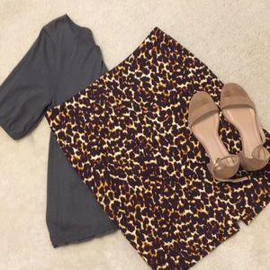 Abstract Leopard Print Skirt